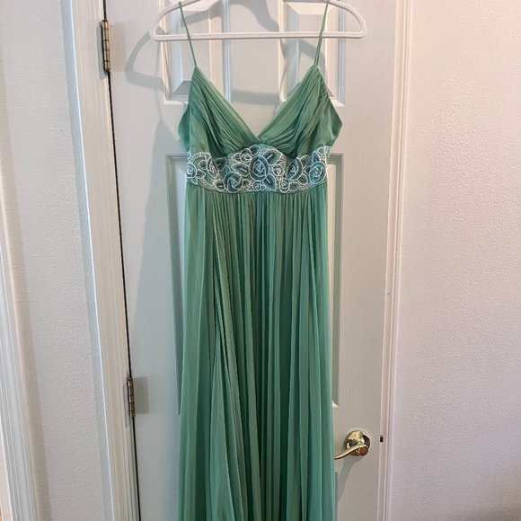 BCBG Dresses & Skirts - NWT, Size 10, BCBG Green Silk Dress, Full-length